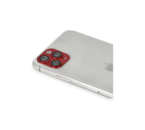 Apple iPhone 11 Pro Max Pers Alüminyum Kamera Lens - Kırmızı