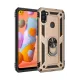 Samsung Galaxy A11 Kılıf Sofya Yüzüklü Silikon Kapak - Gold