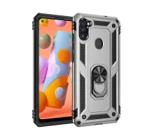 Samsung Galaxy A11 Kılıf Sofya Yüzüklü Silikon Kapak - Gümüş