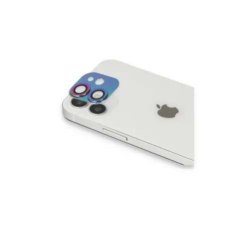 Apple iPhone 11 Pers Alüminyum Kamera Lens - Rainbow