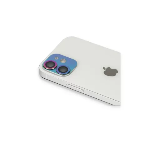 Apple iPhone 11 Pers Alüminyum Kamera Lens - Rainbow