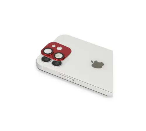 Apple iPhone 11 Pers Alüminyum Kamera Lens - Kırmızı