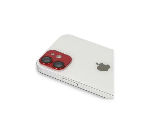 Apple iPhone 11 Pers Alüminyum Kamera Lens - Kırmızı