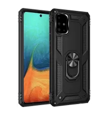 Samsung Galaxy A71 Kılıf Sofya Yüzüklü Silikon Kapak - Siyah