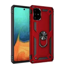 Samsung Galaxy A71 Kılıf Sofya Yüzüklü Silikon Kapak - Kırmızı