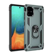 Samsung Galaxy A71 Kılıf Sofya Yüzüklü Silikon Kapak - Yeşil
