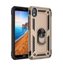 Xiaomi Redmi 7A Kılıf Sofya Yüzüklü Silikon Kapak - Gold