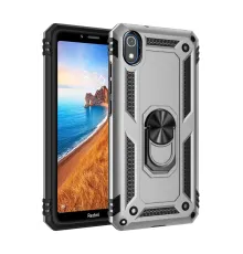 Xiaomi Redmi 7A Kılıf Sofya Yüzüklü Silikon Kapak - Gümüş