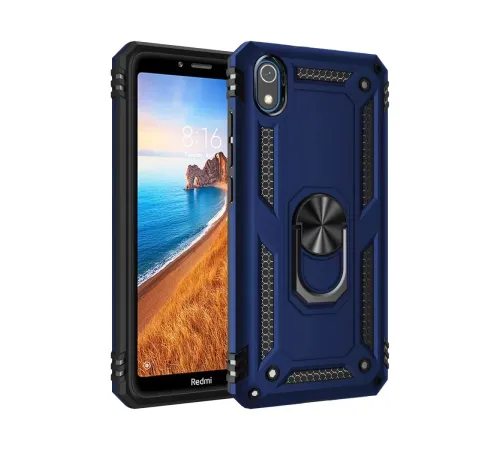 Xiaomi Redmi 7A Kılıf Sofya Yüzüklü Silikon Kapak - Lacivert