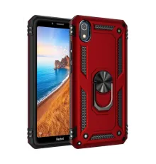 Xiaomi Redmi 7A Kılıf Sofya Yüzüklü Silikon Kapak - Kırmızı