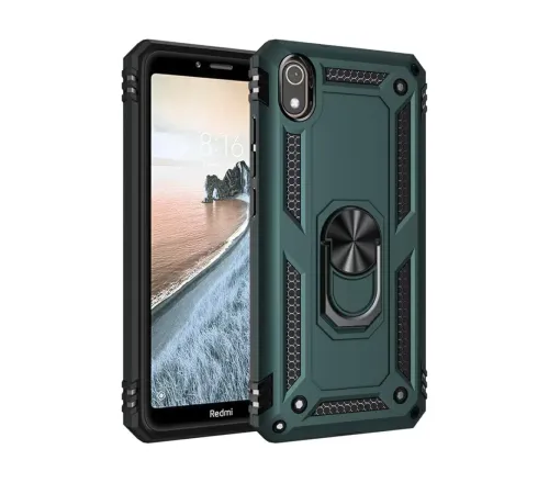 Xiaomi Redmi 7A Kılıf Sofya Yüzüklü Silikon Kapak - Yeşil