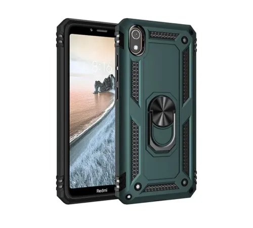 Xiaomi Redmi 7A Kılıf Sofya Yüzüklü Silikon Kapak - Yeşil