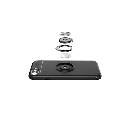 Apple iPhone 7 Kılıf Range Yüzüklü Silikon - Kırmızı