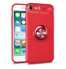 Apple iPhone 7 Kılıf Range Yüzüklü Silikon - Kırmızı