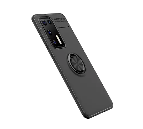Huawei P40 Kılıf Range Yüzüklü Silikon - Siyah