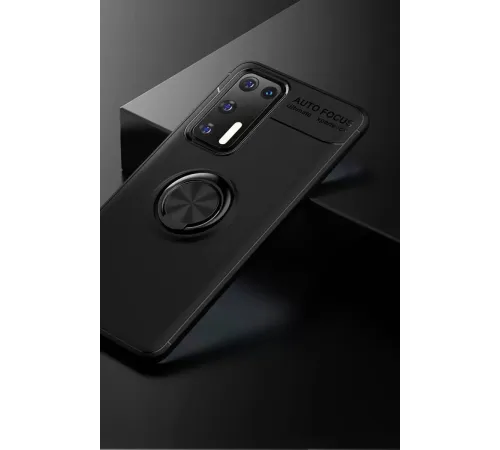 Huawei P40 Kılıf Range Yüzüklü Silikon - Siyah