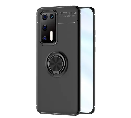 Huawei P40 Kılıf Range Yüzüklü Silikon - Siyah