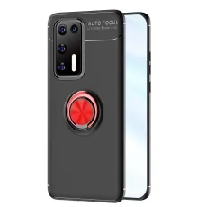 Huawei P40 Kılıf Range Yüzüklü Silikon - Siyah-Kırmızı