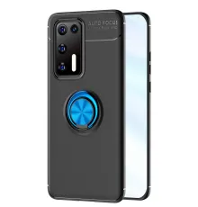 Huawei P40 Kılıf Range Yüzüklü Silikon - Siyah-Mavi