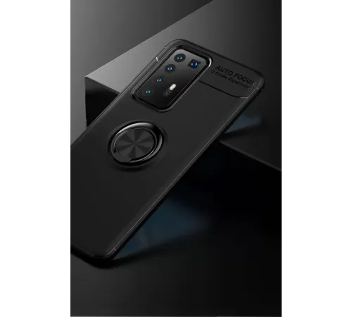 Huawei P40 Pro Kılıf Range Yüzüklü Silikon - Siyah