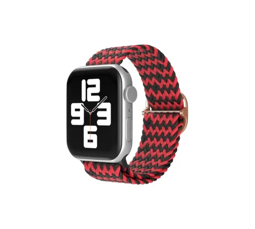 Apple Watch 38mm Star Kordon - Zigzag Kırmızı-Siyah