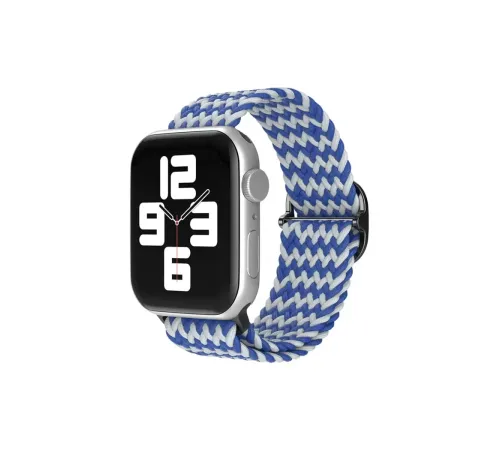 Apple Watch 38mm Star Kordon - Zigzag Beyaz-Mavi