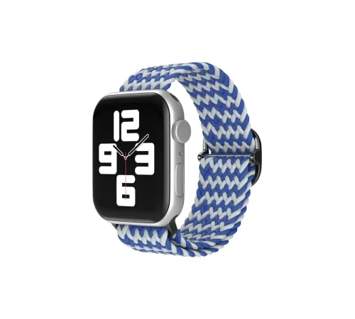 Apple Watch 38mm Star Kordon - Zigzag Beyaz-Mavi