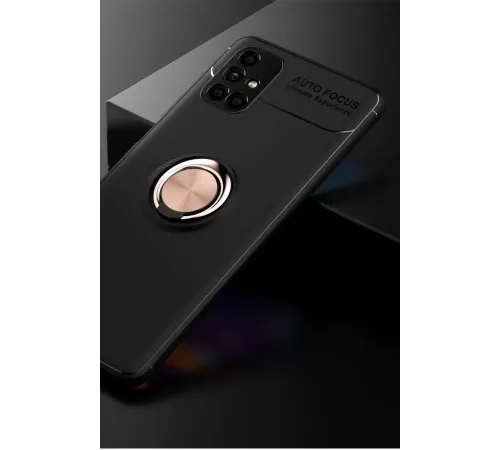 Samsung Galaxy M51 Kılıf Range Yüzüklü Silikon - Siyah-Gold