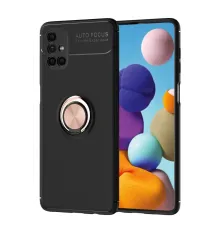 Samsung Galaxy M51 Kılıf Range Yüzüklü Silikon - Siyah-Gold
