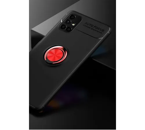Samsung Galaxy M51 Kılıf Range Yüzüklü Silikon - Siyah-Kırmızı