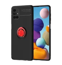 Samsung Galaxy M51 Kılıf Range Yüzüklü Silikon - Siyah-Kırmızı