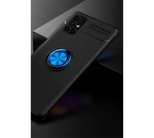 Samsung Galaxy M51 Kılıf Range Yüzüklü Silikon - Siyah-Mavi