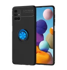 Samsung Galaxy M51 Kılıf Range Yüzüklü Silikon - Siyah-Mavi