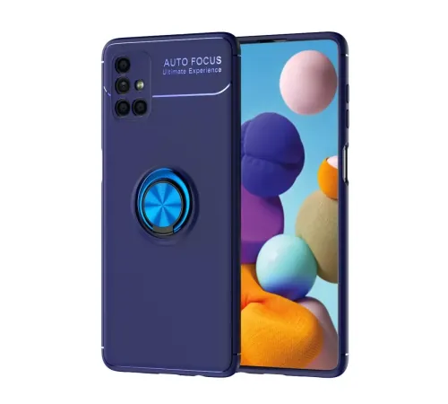 Samsung Galaxy M51 Kılıf Range Yüzüklü Silikon - Mavi