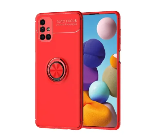 Samsung Galaxy M51 Kılıf Range Yüzüklü Silikon - Kırmızı