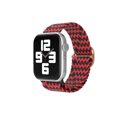 Apple Watch 42mm Star Kordon - Zigzag Kırmızı-Siyah