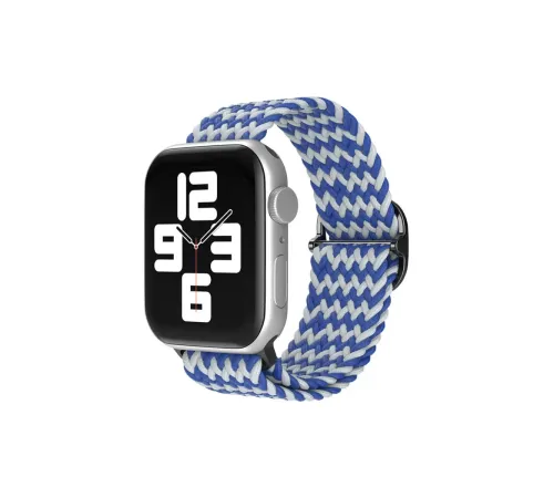 Apple Watch 42mm Star Kordon - Zigzag Beyaz-Mavi