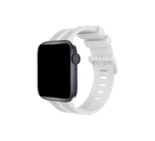 Apple Watch 38mm KR408 Çizgili Silikon Kordon - Beyaz