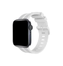 Apple Watch 38mm KR408 Çizgili Silikon Kordon - Beyaz