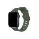 Apple Watch 38mm KR408 Çizgili Silikon Kordon - Koyu Yeşil