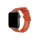 Apple Watch 38mm KR408 Çizgili Silikon Kordon - Turuncu