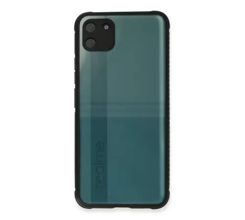 Realme C11 Kılıf Miami Şeffaf Silikon - Siyah
