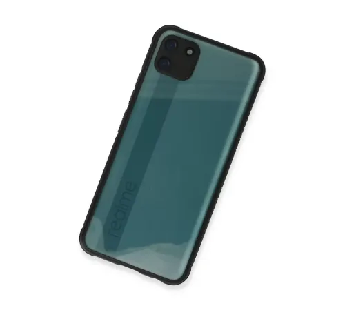 Realme C11 Kılıf Miami Şeffaf Silikon - Siyah