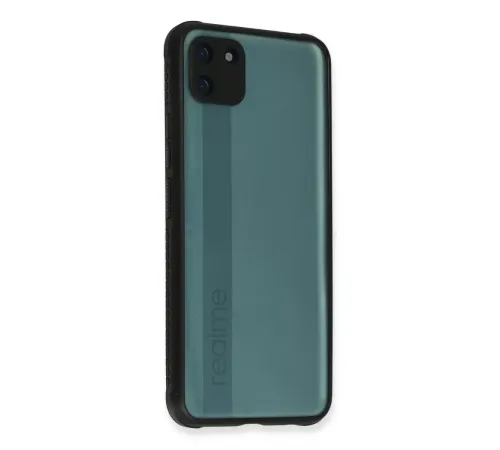Realme C11 Kılıf Miami Şeffaf Silikon - Siyah