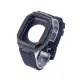Apple Watch 44mm KR402 Metal Kasa Silikon Kordon - Siyah