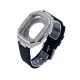 Apple Watch 44mm KR402 Metal Kasa Silikon Kordon - Gümüş