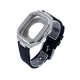 Apple Watch 44mm KR402 Metal Kasa Silikon Kordon - Gümüş