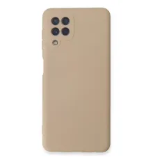 Samsung Galaxy A22 Kılıf Nano içi Kadife Silikon - Pudra