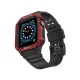 Apple Watch 42mm KR401 Silikon Kordon - Siyah-Kırmızı
