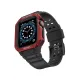 Apple Watch 42mm KR401 Silikon Kordon - Siyah-Kırmızı
